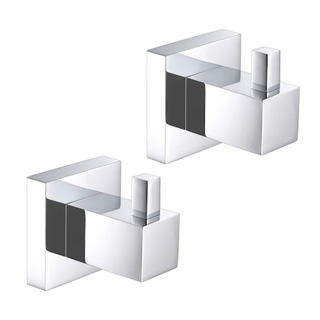 Kibi Cube Bathroom Towel & Robe Hook 2 Count KBA1501CH-2PC